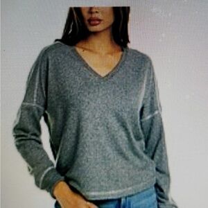 Women's silver sparkly V-Neck Sweater